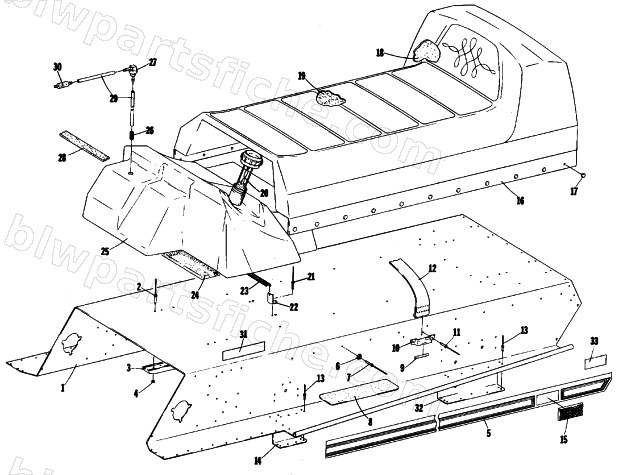 TUNNEL, GAS TANK AND SEAT diagram