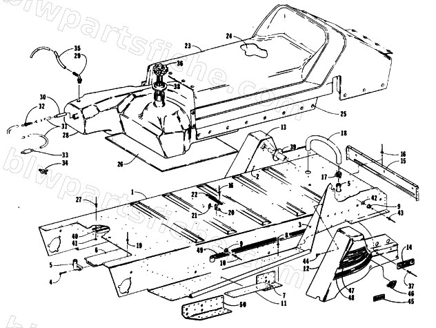 TUNNEL, GAS TANK AND SEAT diagram