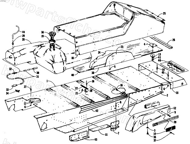 TUNNEL, GAS TANK AND SEAT diagram
