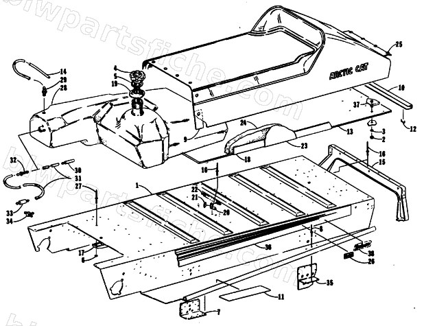 TUNNEL, GAS TANK, AND SEAT diagram