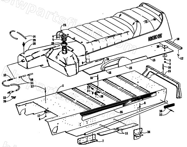 TUNNEL, GAS TANK, AND SEAT diagram