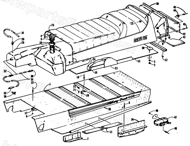TUNNEL, GAS TANK, AND SEAT diagram