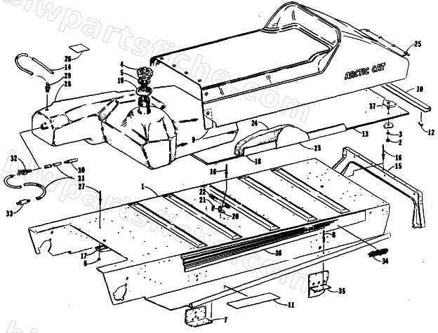 TUNNEL, GAS TANK AND SEAT diagram