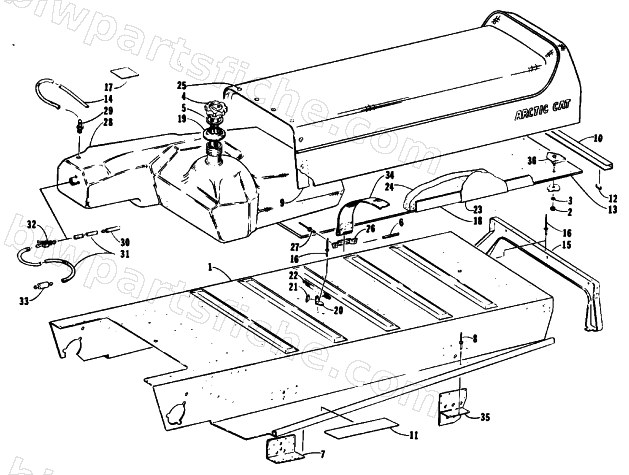 TUNNEL, GAS TANK AND SEAT diagram