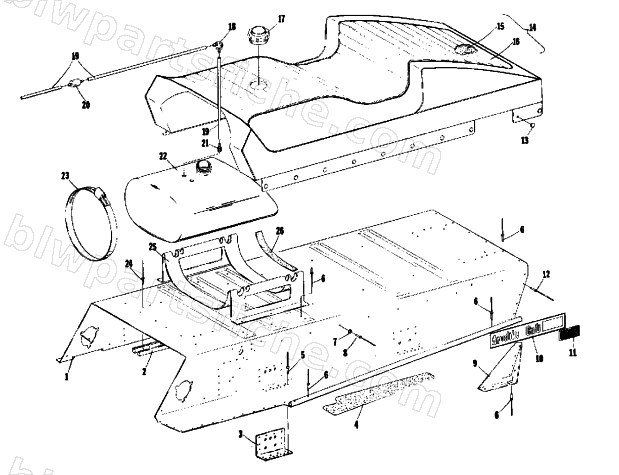 TUNNEL, GAS TANK AND SEAT diagram
