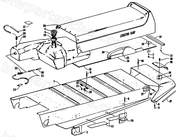 TUNNEL, GAS TANK AND SEAT diagram