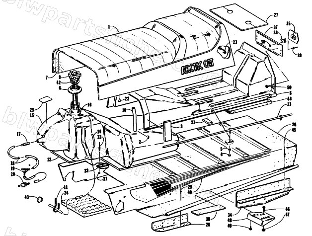 TUNNEL, GAS TANK, SEAT AND TOOLBOX diagram