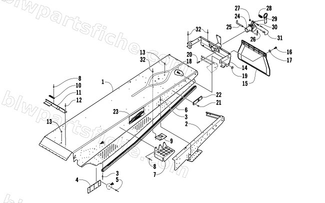 TUNNEL, REAR BUMPER, AND HITCH ASSEMBLY diagram