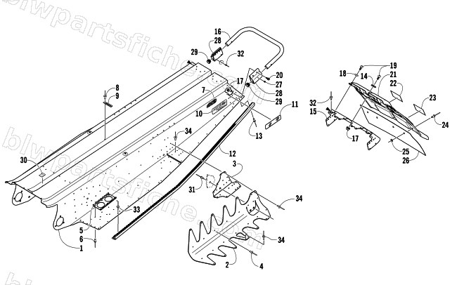 TUNNEL, REAR BUMPER, AND TAILLIGHT ASSEMBLIES diagram
