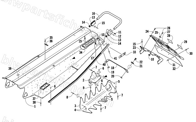 TUNNEL, REAR BUMPER, AND TAILLIGHT ASSEMBLIES diagram