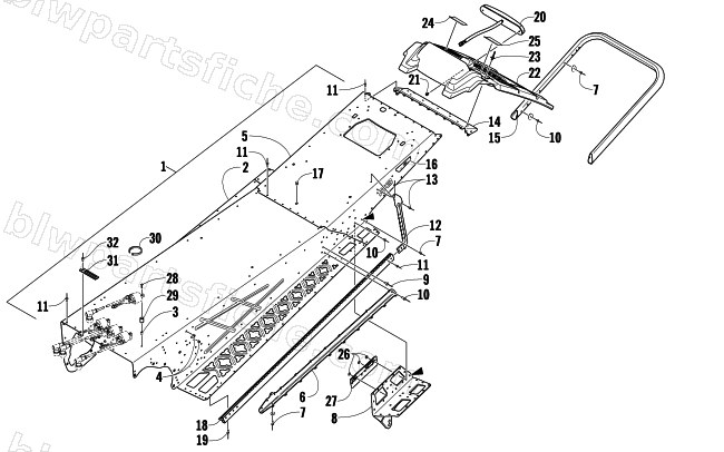 TUNNEL, REAR BUMPER, AND TAILLIGHT ASSEMBLY diagram