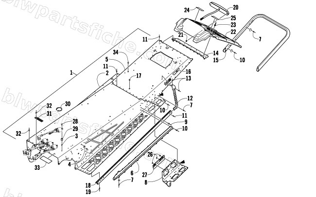 TUNNEL, REAR BUMPER, AND TAILLIGHT ASSEMBLY diagram