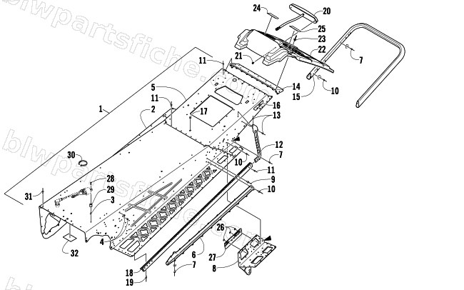 TUNNEL, REAR BUMPER, AND TAILLIGHT ASSEMBLY diagram