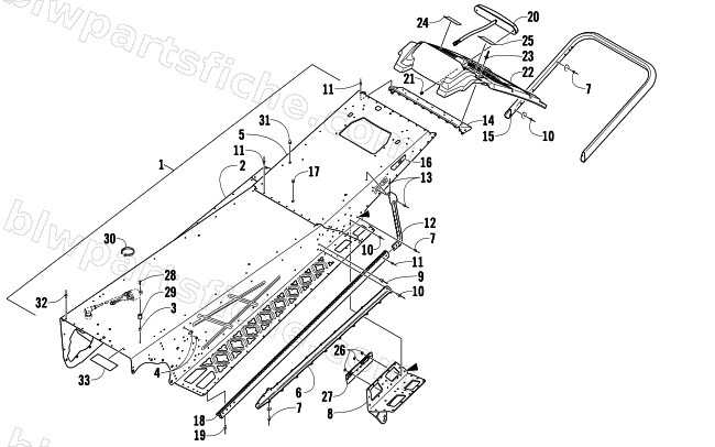 TUNNEL, REAR BUMPER, AND TAILLIGHT ASSEMBLY diagram