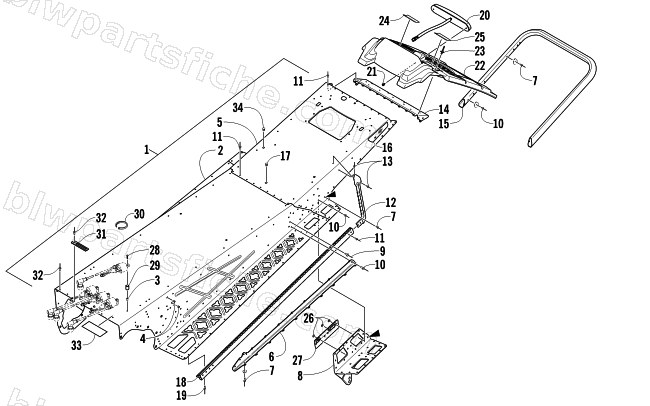 TUNNEL, REAR BUMPER, AND TAILLIGHT ASSEMBLY diagram