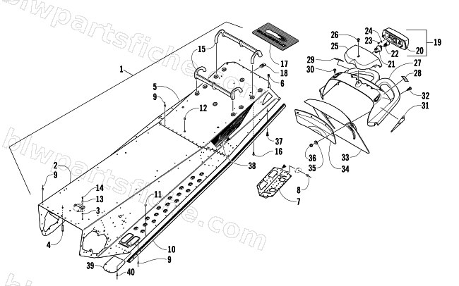 TUNNEL, REAR BUMPER, AND TAILLIGHT ASSEMBLY diagram