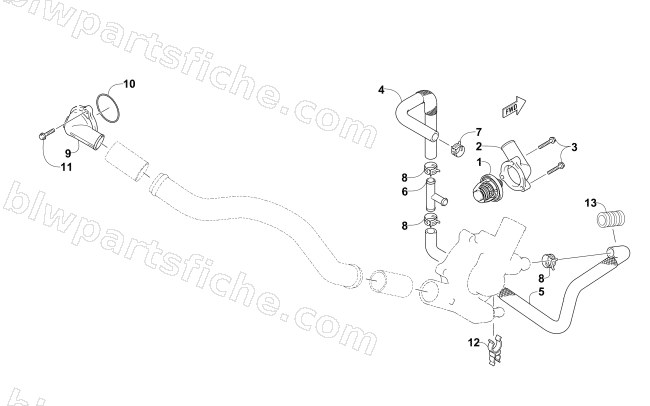 WATER HOSE ASSEMBLY diagram