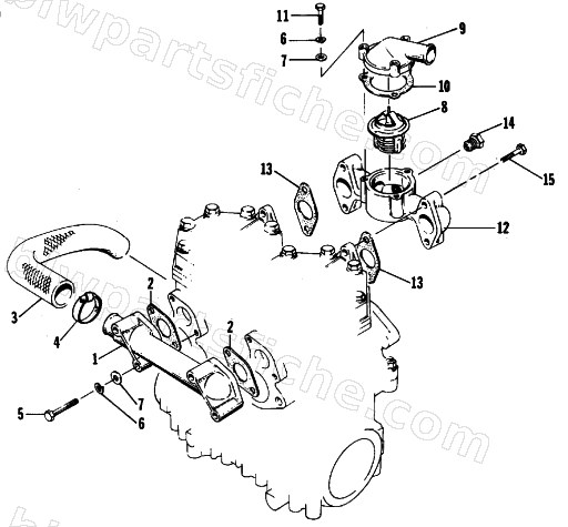 WATER INTAKE AND THERMOSTAT MANIFOLDS diagram