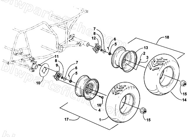 WHEEL AND TIRE ASSEMBLY diagram