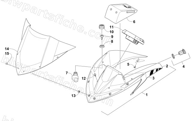 WINDSHIELD AND INSTRUMENT ASSEMBLIES diagram