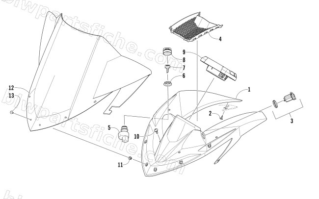 WINDSHIELD AND INSTRUMENTS ASSEMBLIES diagram