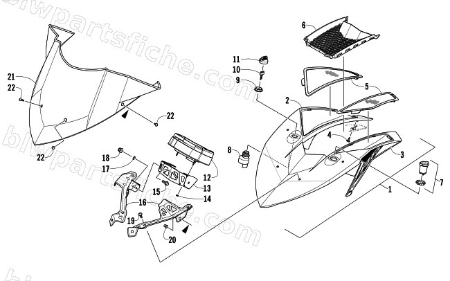 WINDSHIELD AND INSTRUMENTS ASSEMBLIES diagram