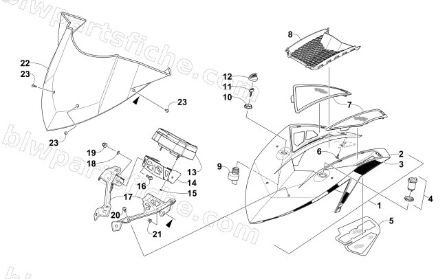WINDSHIELD AND INSTRUMENTS ASSEMBLIES diagram