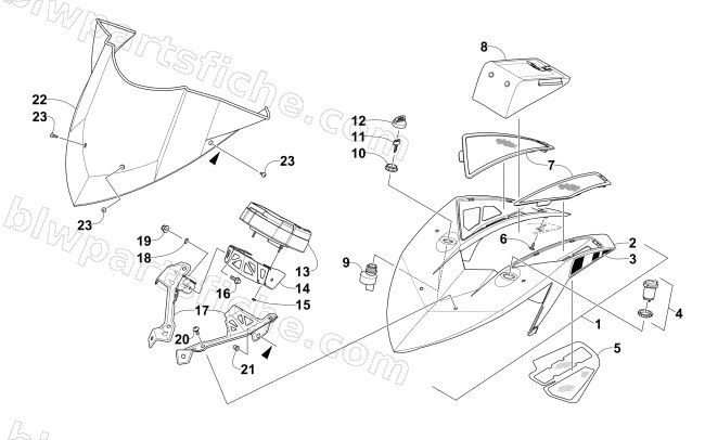 WINDSHIELD AND INSTRUMENTS ASSEMBLIES diagram