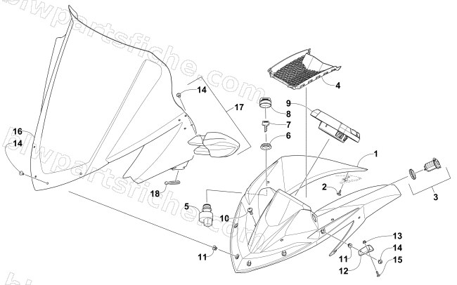 WINDSHIELD AND INSTRUMENTS ASSEMBLIES diagram