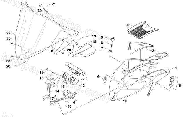 WINDSHIELD AND INSTRUMENTS ASSEMBLIES diagram
