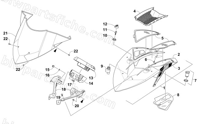 WINDSHIELD AND INSTRUMENTS ASSEMBLIES diagram