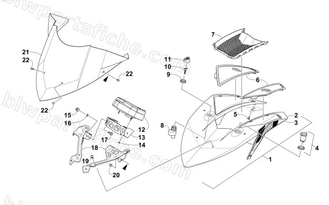 WINDSHIELD AND INSTRUMENTS ASSEMBLIES diagram
