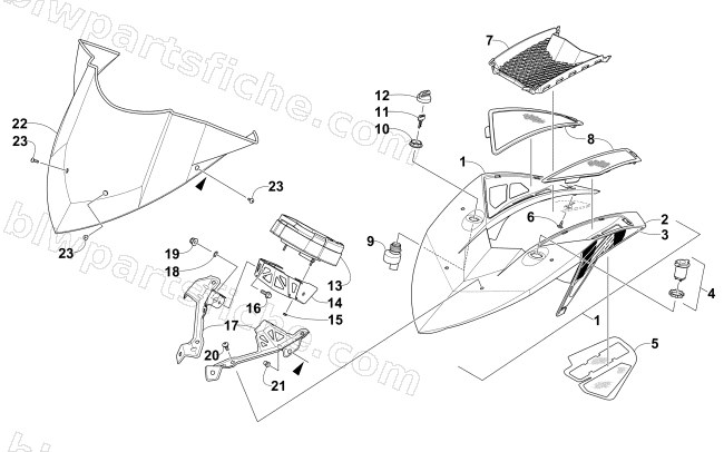WINDSHIELD AND INSTRUMENTS ASSEMBLIES diagram