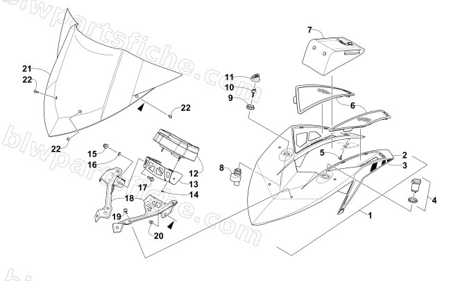 WINDSHIELD AND INSTRUMENTS ASSEMBLIES diagram