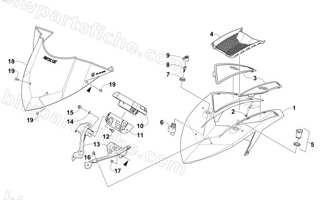 WINDSHIELD AND INSTRUMENTS ASSEMBLIES diagram
