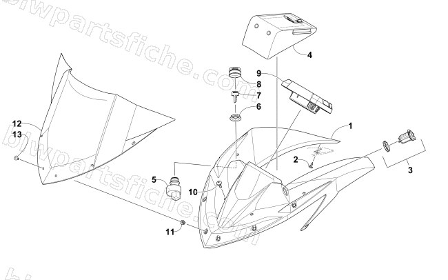 WINDSHIELD AND INSTRUMENTS ASSEMBLIES diagram
