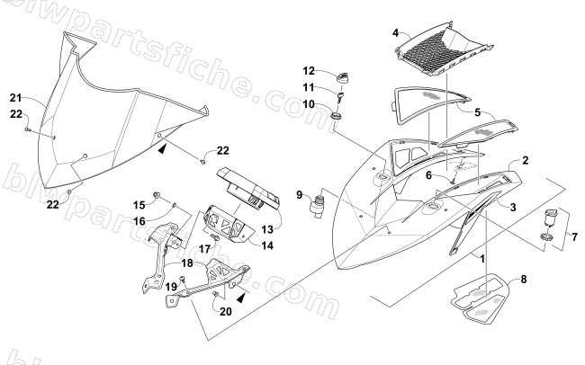 WINDSHIELD AND INSTRUMENTS ASSEMBLIES diagram