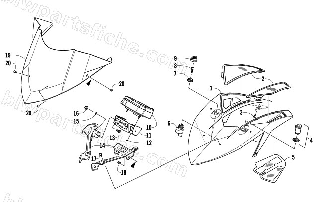 WINDSHIELD AND INSTRUMENTS ASSEMBLIES diagram