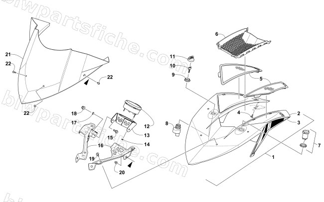 WINDSHIELD AND INSTRUMENTS ASSEMBLIES diagram