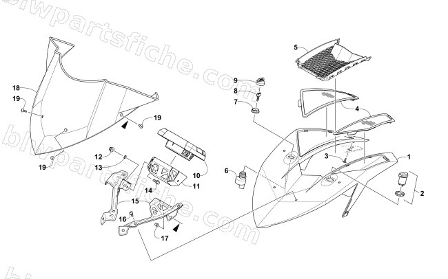 WINDSHIELD AND INSTRUMENTS ASSEMBLIES diagram