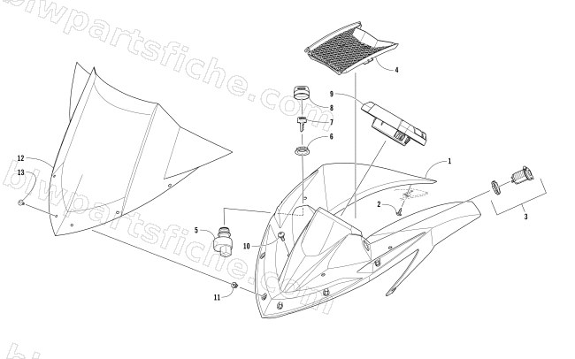 WINDSHIELD AND INSTRUMENTS ASSEMBLIES diagram