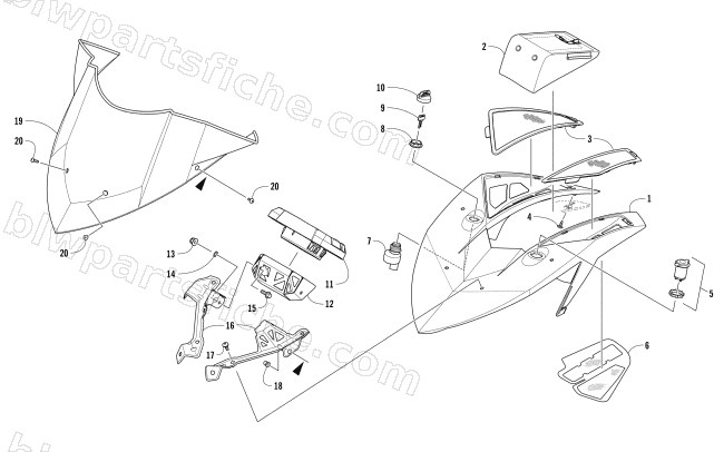 WINDSHIELD AND INSTRUMENTS ASSEMBLIES diagram