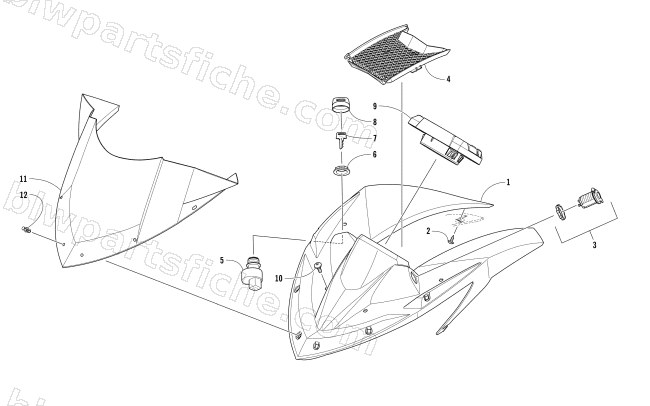 WINDSHIELD AND INSTRUMENTS ASSEMBLIES diagram