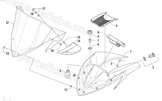 WINDSHIELD AND INSTRUMENTS ASSEMBLIES diagram