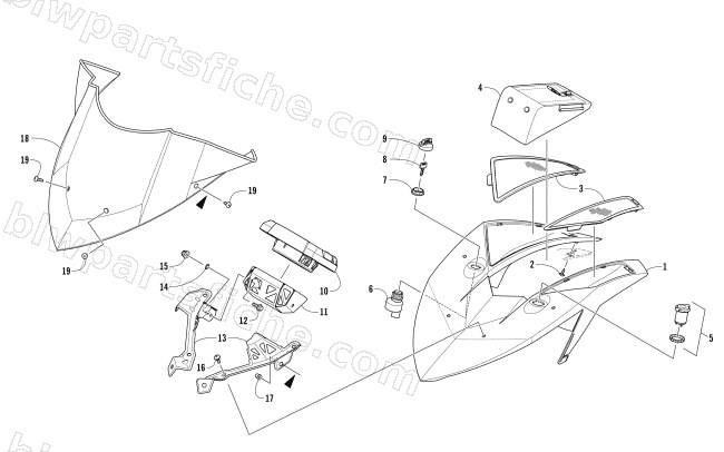 WINDSHIELD AND INSTRUMENTS ASSEMBLIES diagram