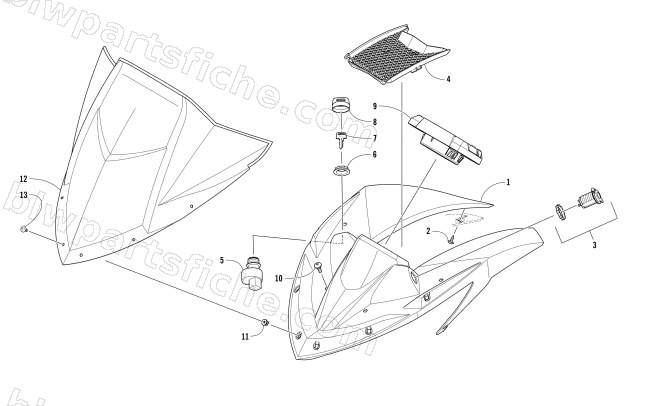 WINDSHIELD AND INSTRUMENTS ASSEMBLIES diagram