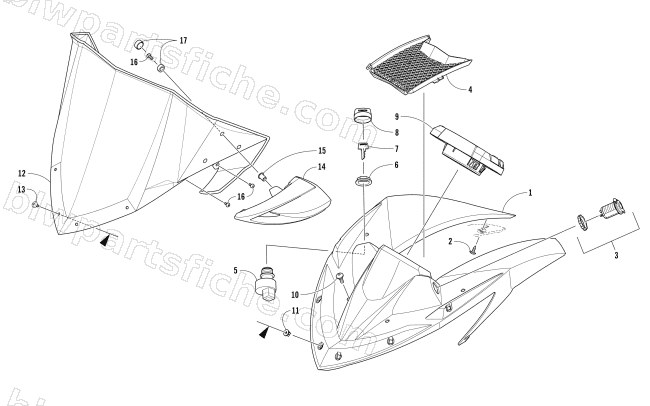 WINDSHIELD AND INSTRUMENTS ASSEMBLIES diagram
