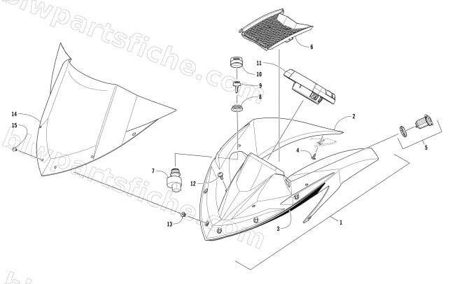 WINDSHIELD AND INSTRUMENTS ASSEMBLIES diagram
