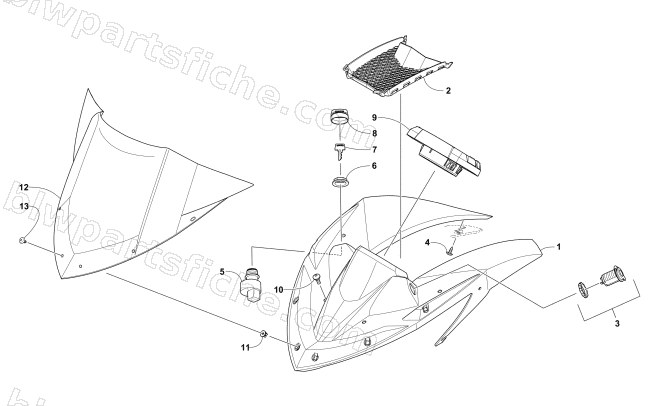 WINDSHIELD AND INSTRUMENTS ASSEMBLIES diagram