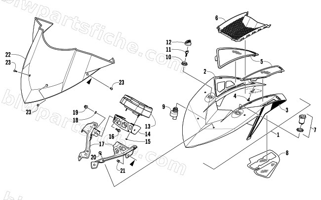 WINDSHIELD AND INSTRUMENTS ASSEMBLIES diagram